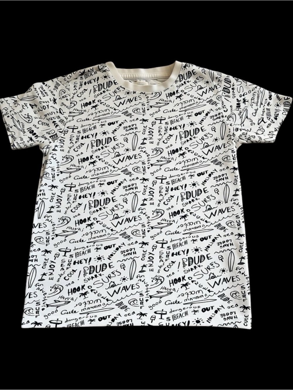 ZEEMAN Short Sleeved Doodle Print Surf Tee